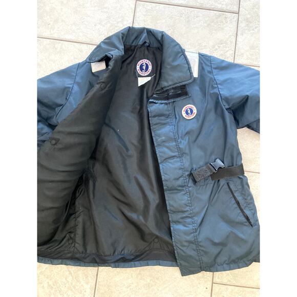 Mustang Survival Jacket Mens Large Navy MC1504 Floatation Coat Aid Type III PFD - Picture 6 of 16